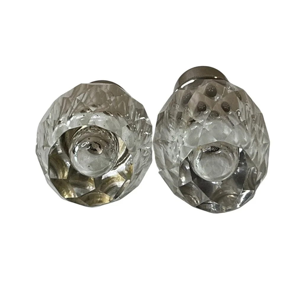 Vtg Post House Lead‎ Crystal Salt Shaker & Pepper Grinder Japanese Mid Century